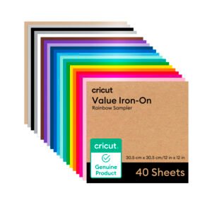 Cricut Value Iron-On Pack 40 Hojas Vinilo Termoadhesivo 12 x 12"