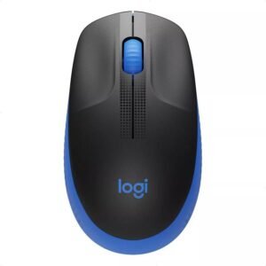 Mouse Inalámbrico Full-Size Logitech M190, Negro / Azul