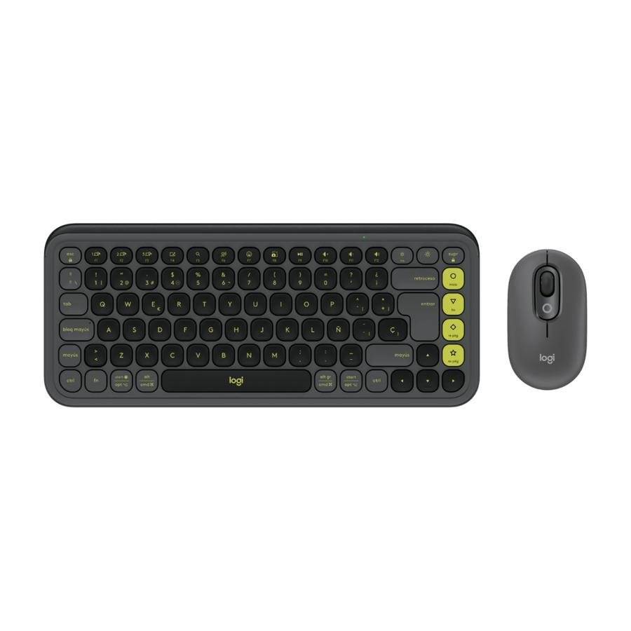 Combo Teclado Y Mouse Bluetooth Logitech Pop Icon Grafito Esp Lat
