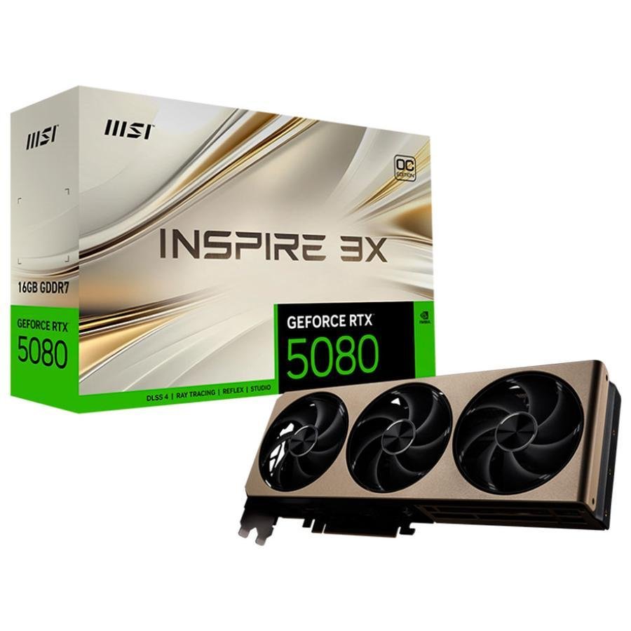 Placa de Video MSI GeForce RTX 5080 INSPIRE X3 OC 16G GDDR7