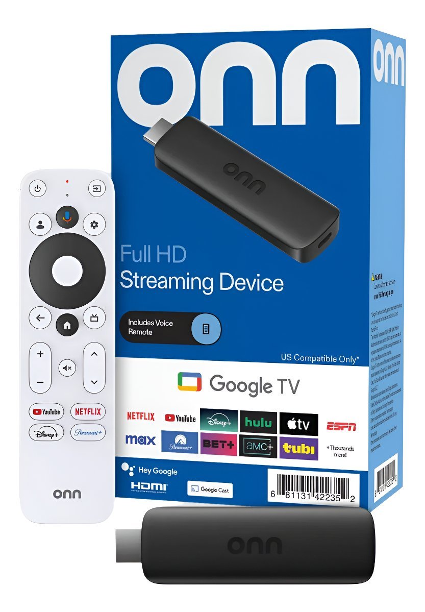 Tv box Stick Onn Streaming Fhd Con Google Tv y control por audio
