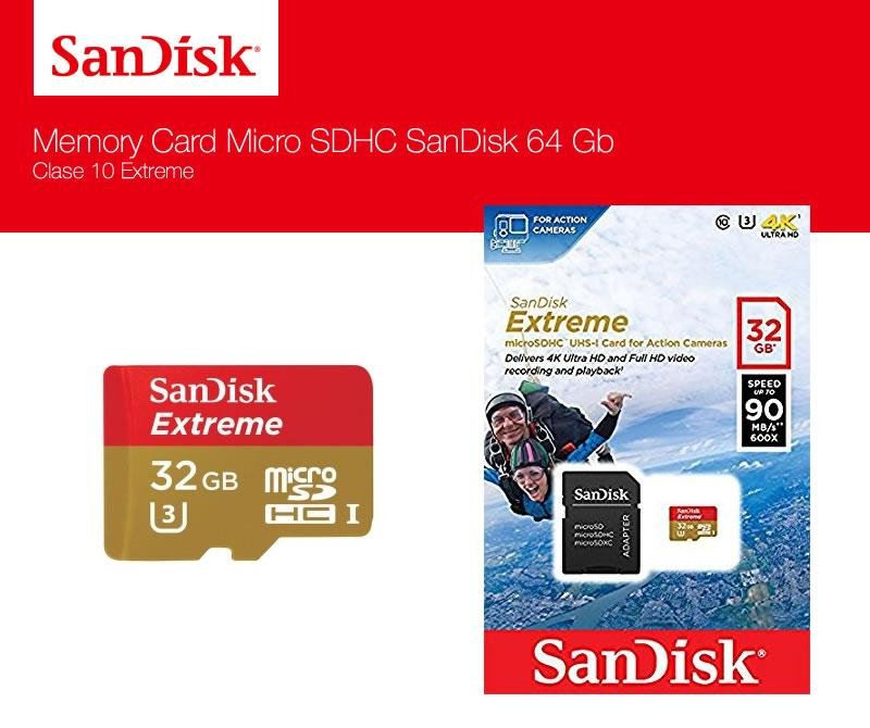 Memoria Micro Sd 32 Gb SanDisk Micro UHS-I Clase 10 Extreme