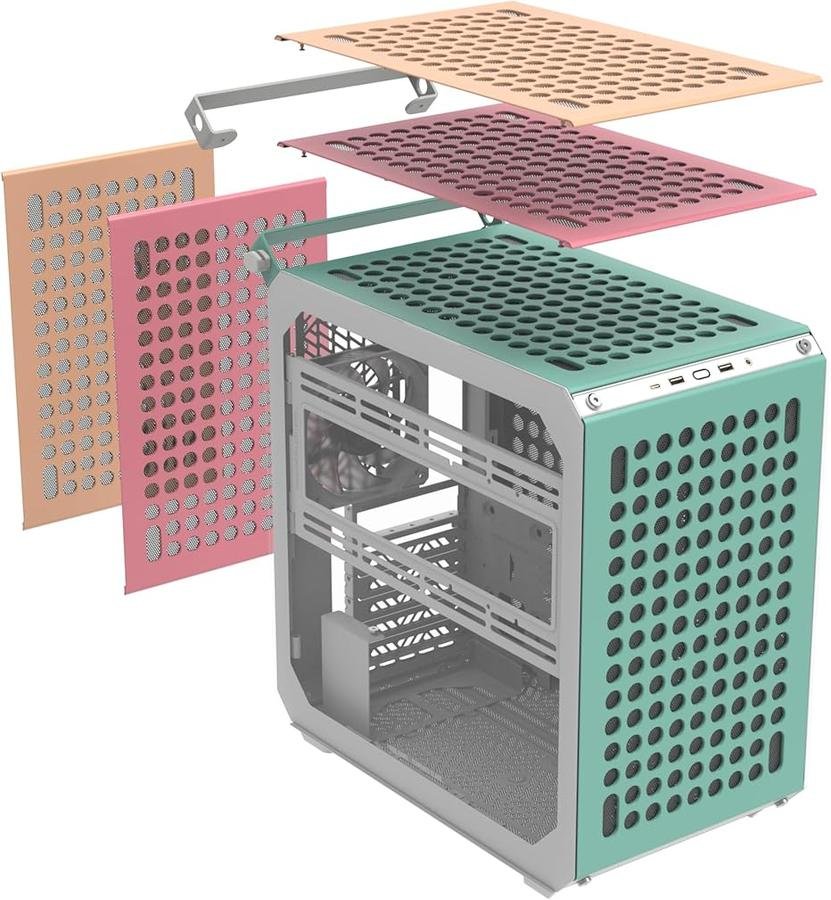 Gabinete Cooler Master Qube 500 Flatpack Macaron Edition Sin Fuente