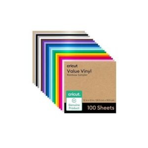 Papel Cricut Value Vinyl Permanent Sampler 12X12 Pulgadas 100 Hojas Arcoíris