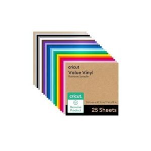 Papel Cricut Value Vinyl Sampler 12X12 Pulgadas 25 Hojas Arcoíris