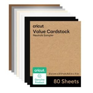 Cartulina De Muestra Cricut Value De 8,5 X 11 Pulgadas, 80 Hojas, Colores Neutros