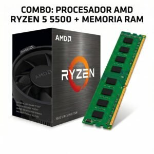 Combo Microprocesador AMD Ryzen 5 5500 + Memoria DDR4 3200HZ 8GB Generica