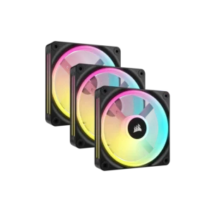 Kit de ventiladores CORSAIR PWM de 120 mm QX120 RGB x3 negro con iCUE Link