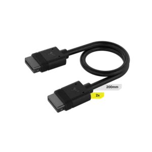 Cable CORSAIR iCUE LINK 2x 200mm con conector derecho negro