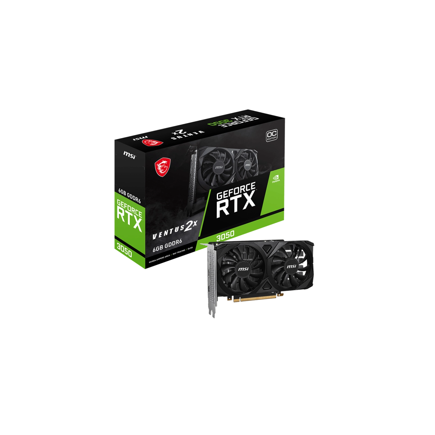 Placa de Video MSI NVIDIA RTX 3050 VENTUS 6G OC