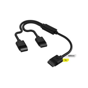 Cable CORSAIR iCUE LINK 1x 600mm tipo Y con conector derecho negro
